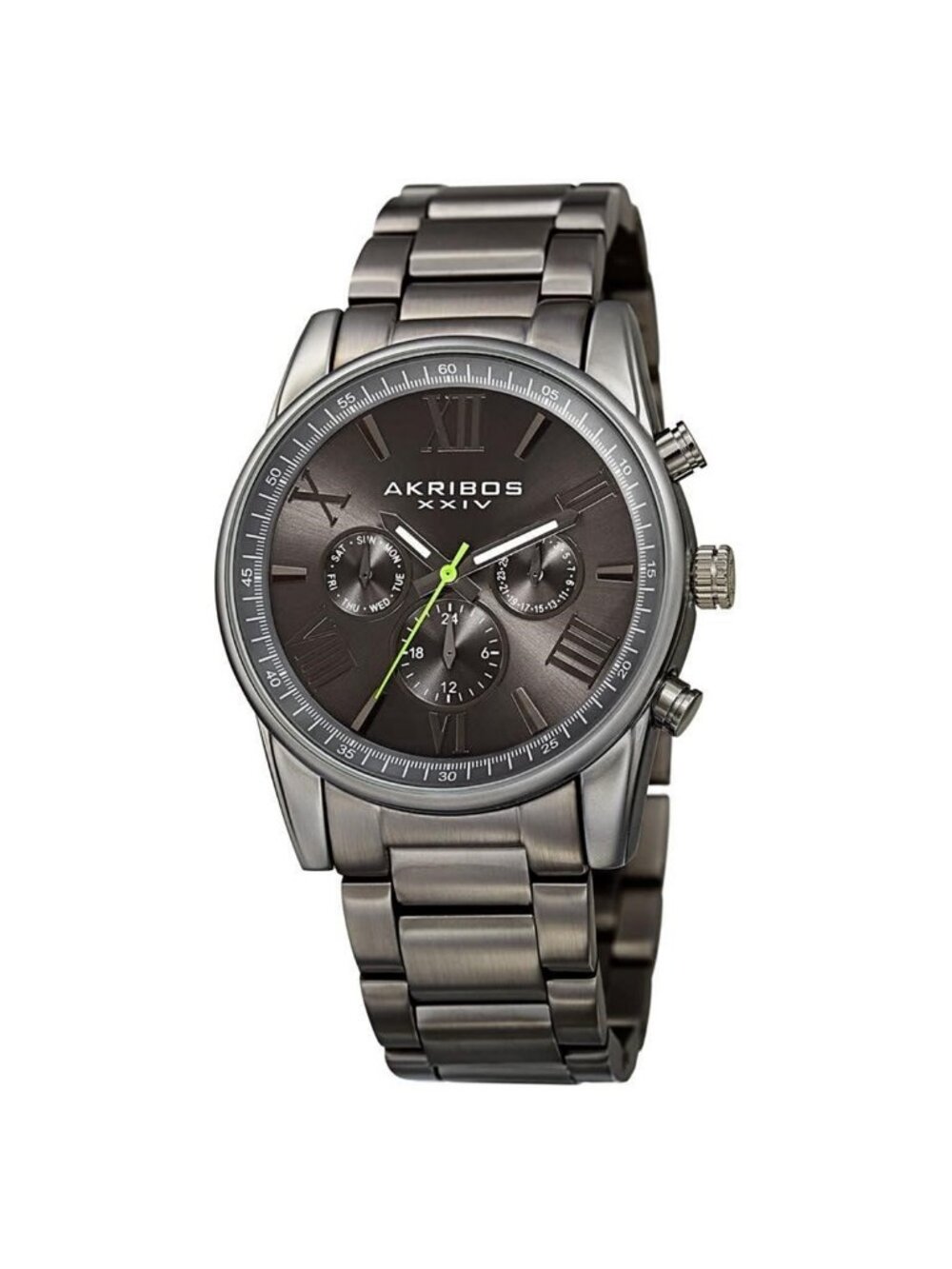 NWT Akribos XXIV Enterprise Quartz Grey Dial Men's Watch